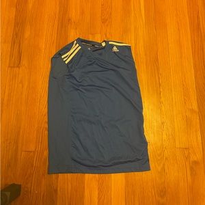 Blue sleeveless adidas shirt